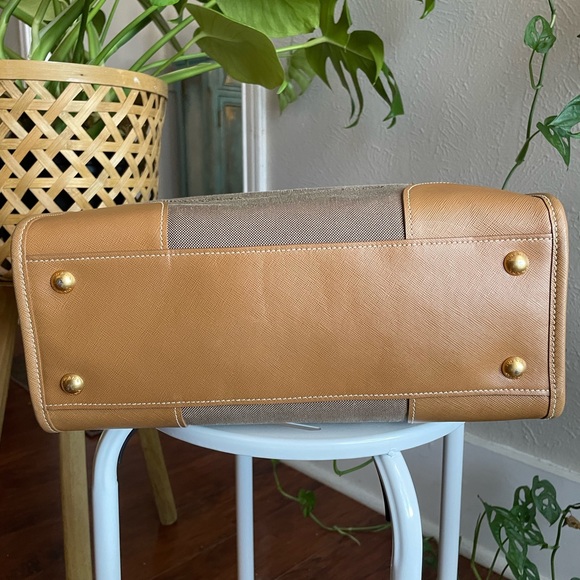 Prada Saffiano Leather and Canvas Tote - Picture 6 of 12